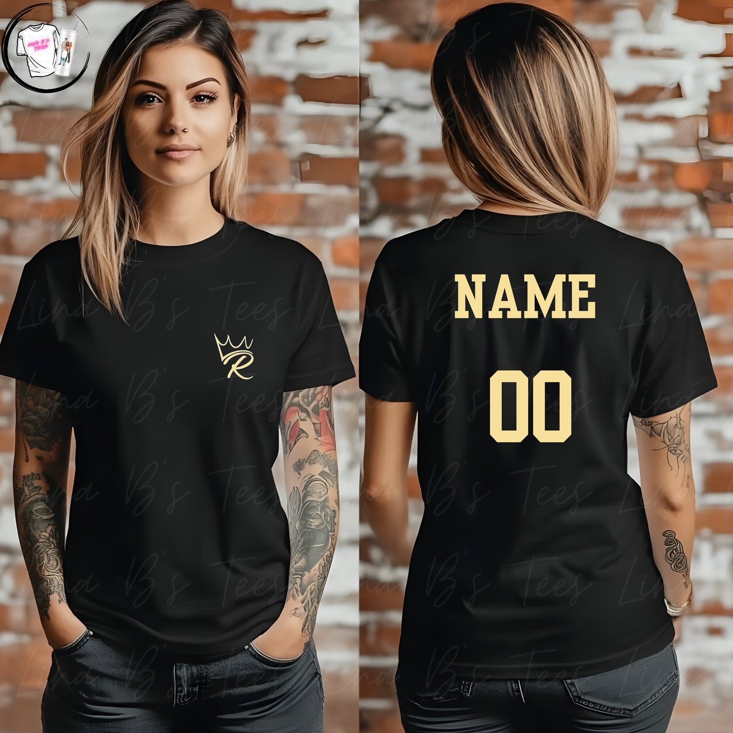 Rebelution Unisex Black & Tan shirt- Pocket Logo & Big Logo