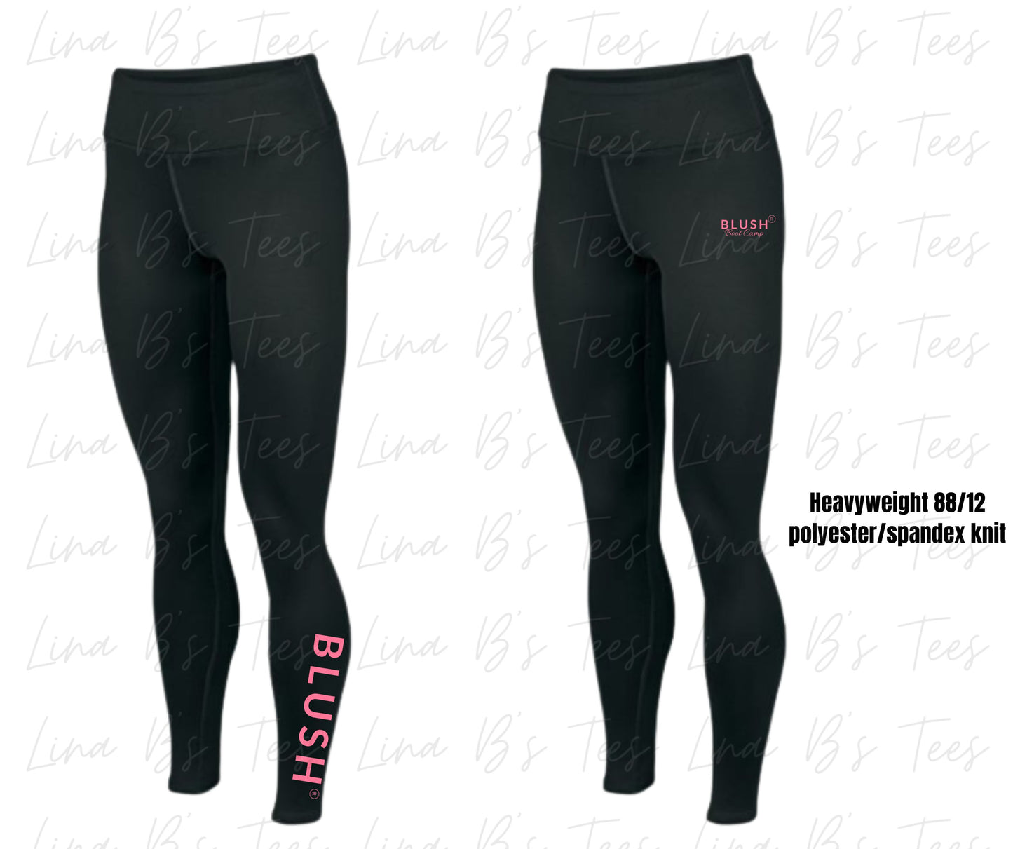 Blush leggings-Big & small logo