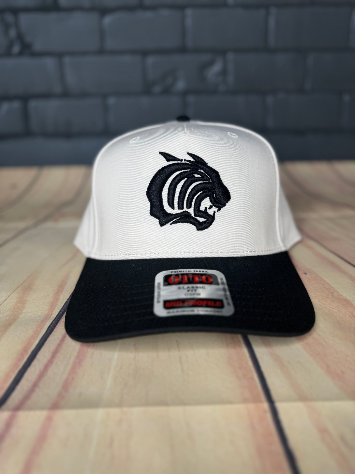 Piedmont white & black puff embroidered hat