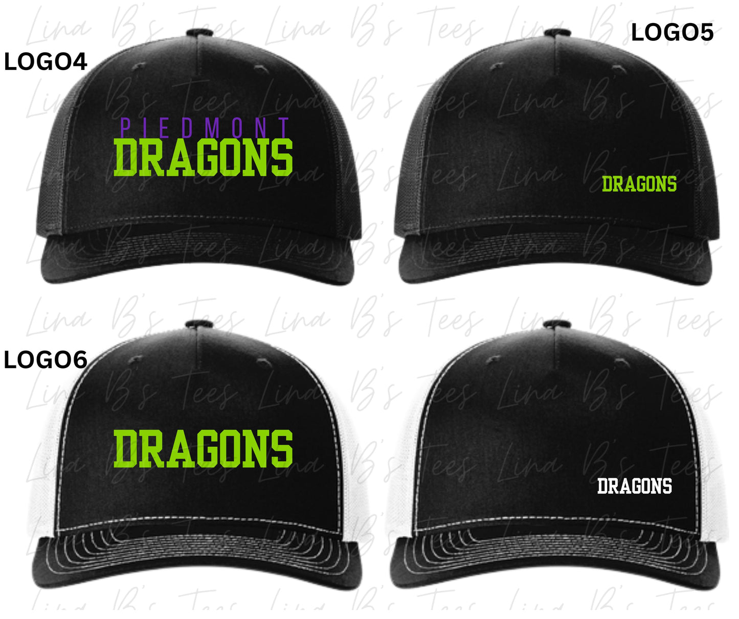 Piedmont Dragons hats