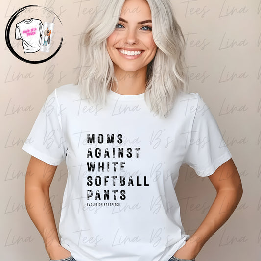 Evolution- Moralez Moms against white pants