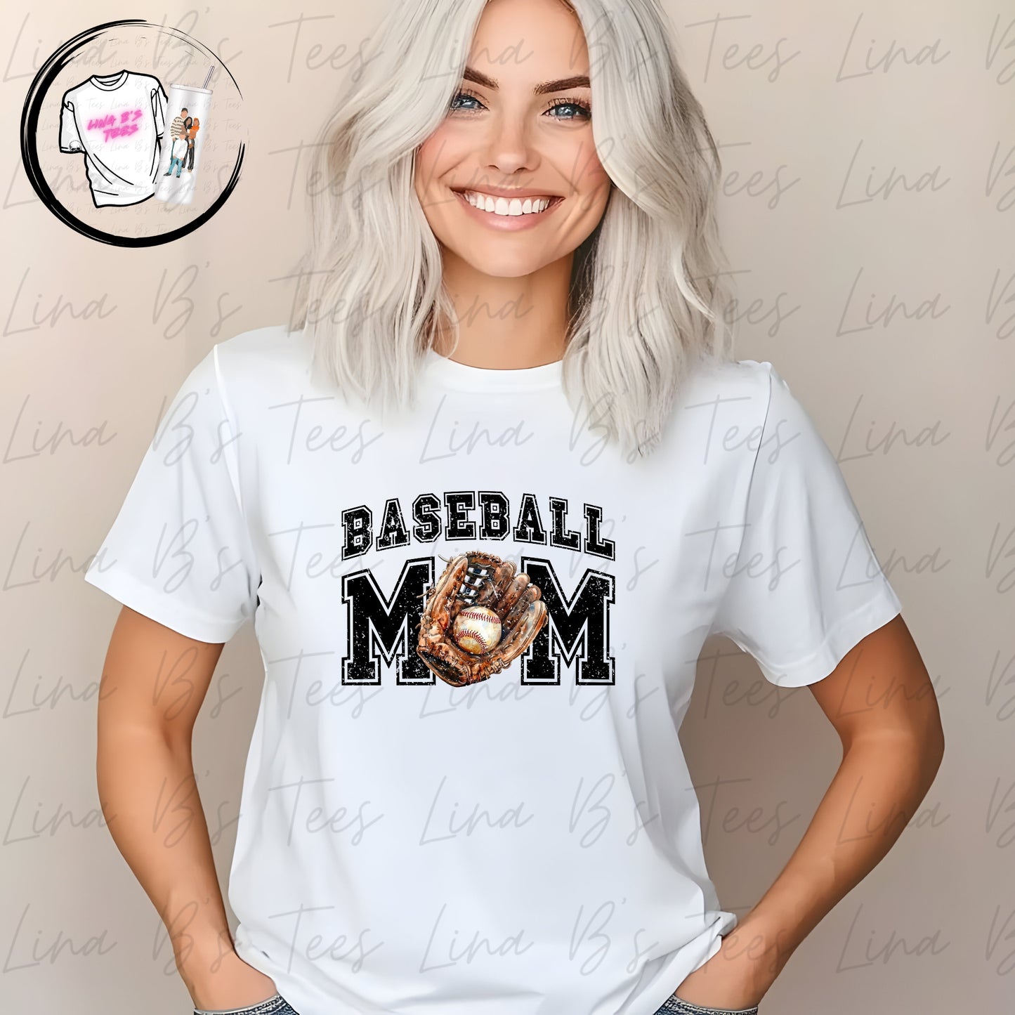 Baseball Mom with Glove