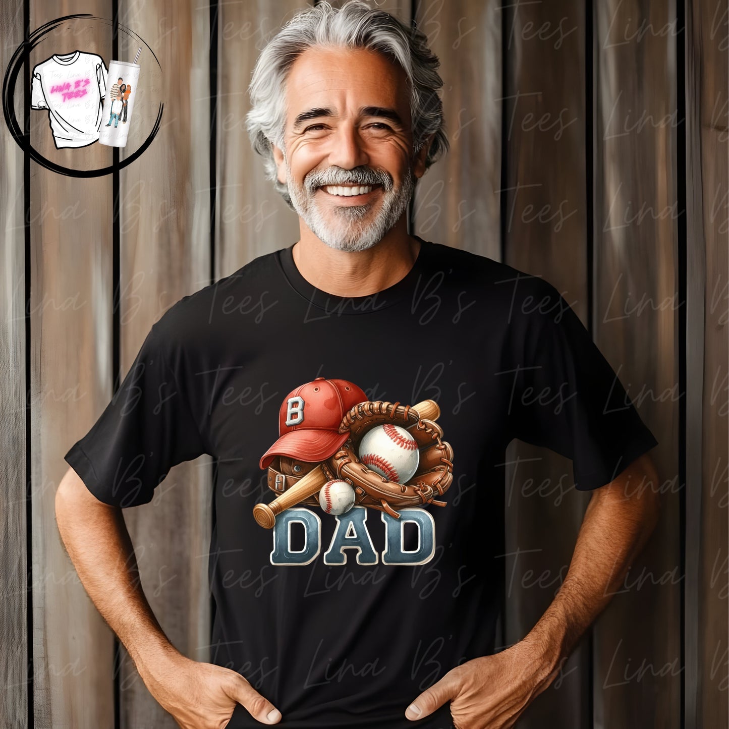 Baseball Dad- Hat glove bat