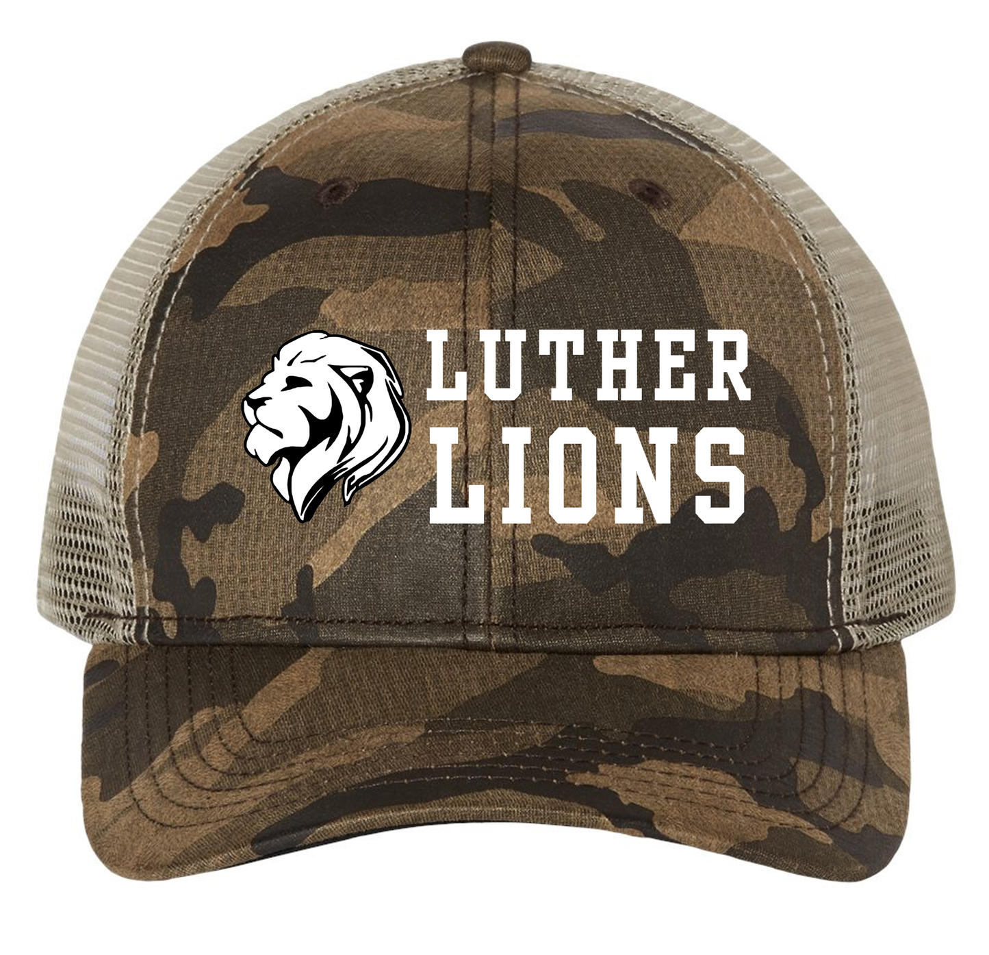 Luther Lions Embroidery Camo Hat