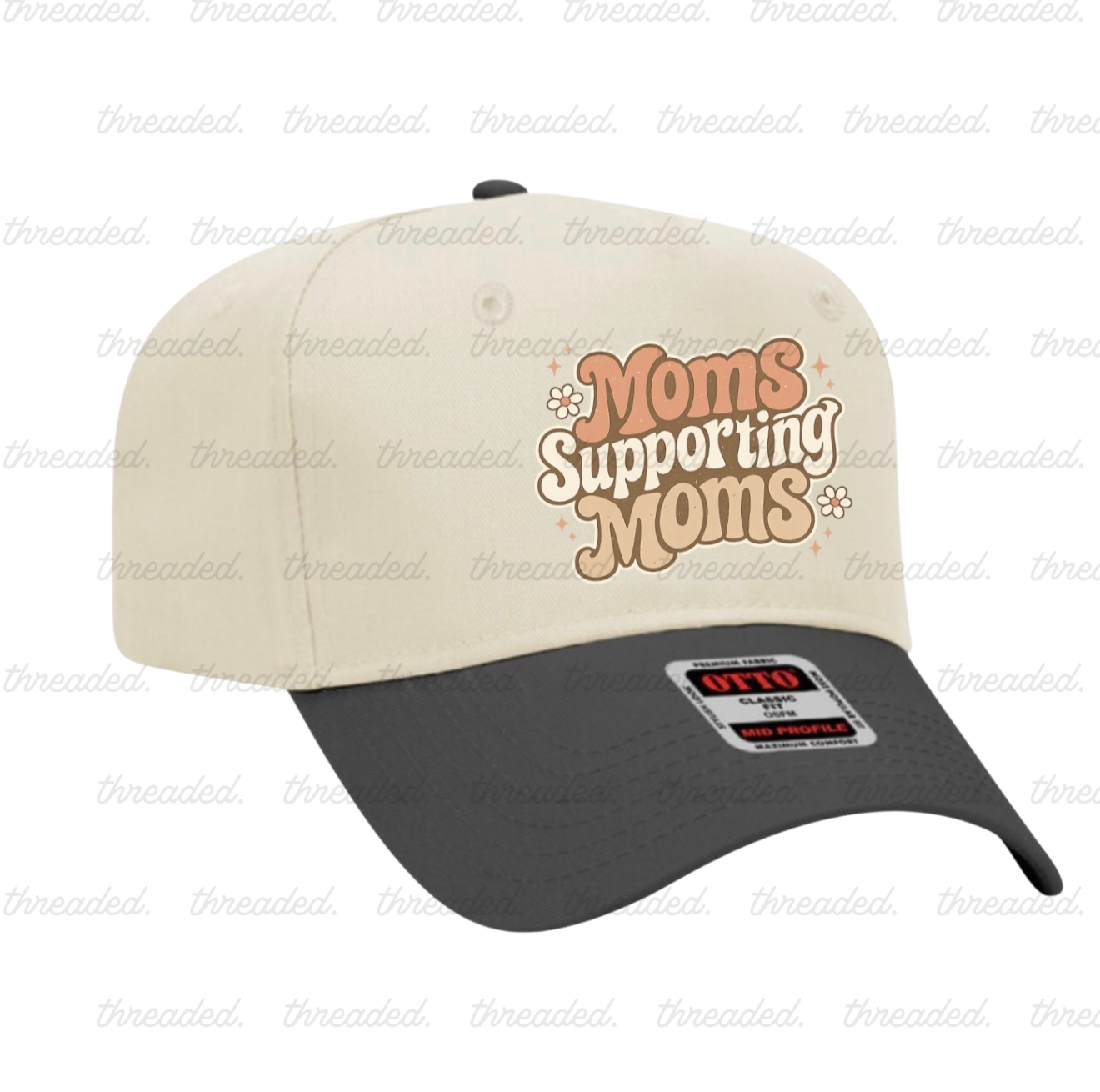 Moms supporting moms embroidered hats
