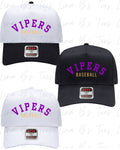 Vipers Baseball embroidered hat design1