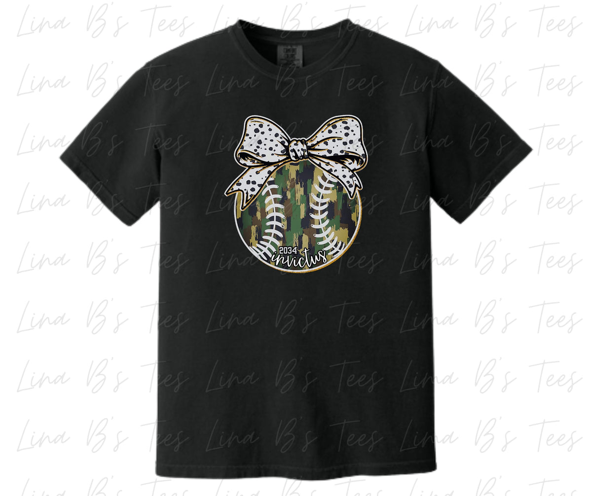 Camo Bow Baseball Shirt -2034 Invictus Shirt