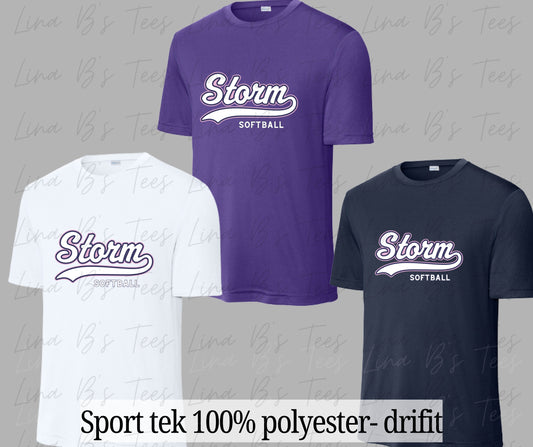 Storm Softball Sport Tek Drifit shirts- Classic Logo