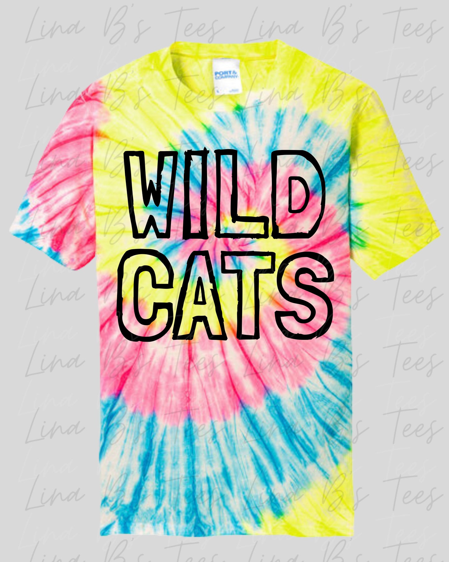 Piedmont Wildcats - tiedye wildcat