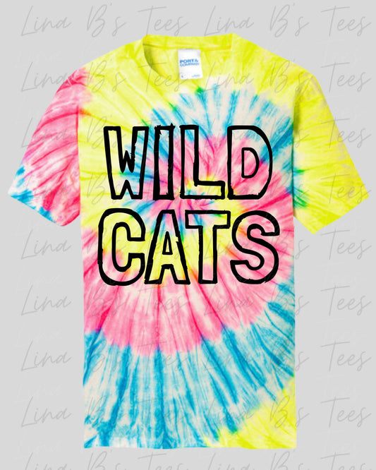 Piedmont Wildcats - tiedye wildcat