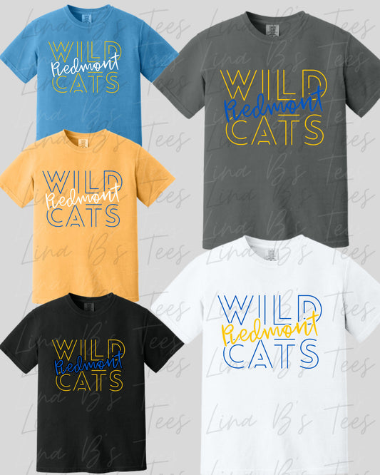 Piedmont Wildcats - Double lined font