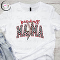 Baseball Mama- Checkered Lighting bolt
