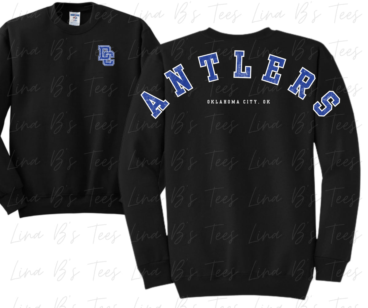 School spirit distressed sweatshirt