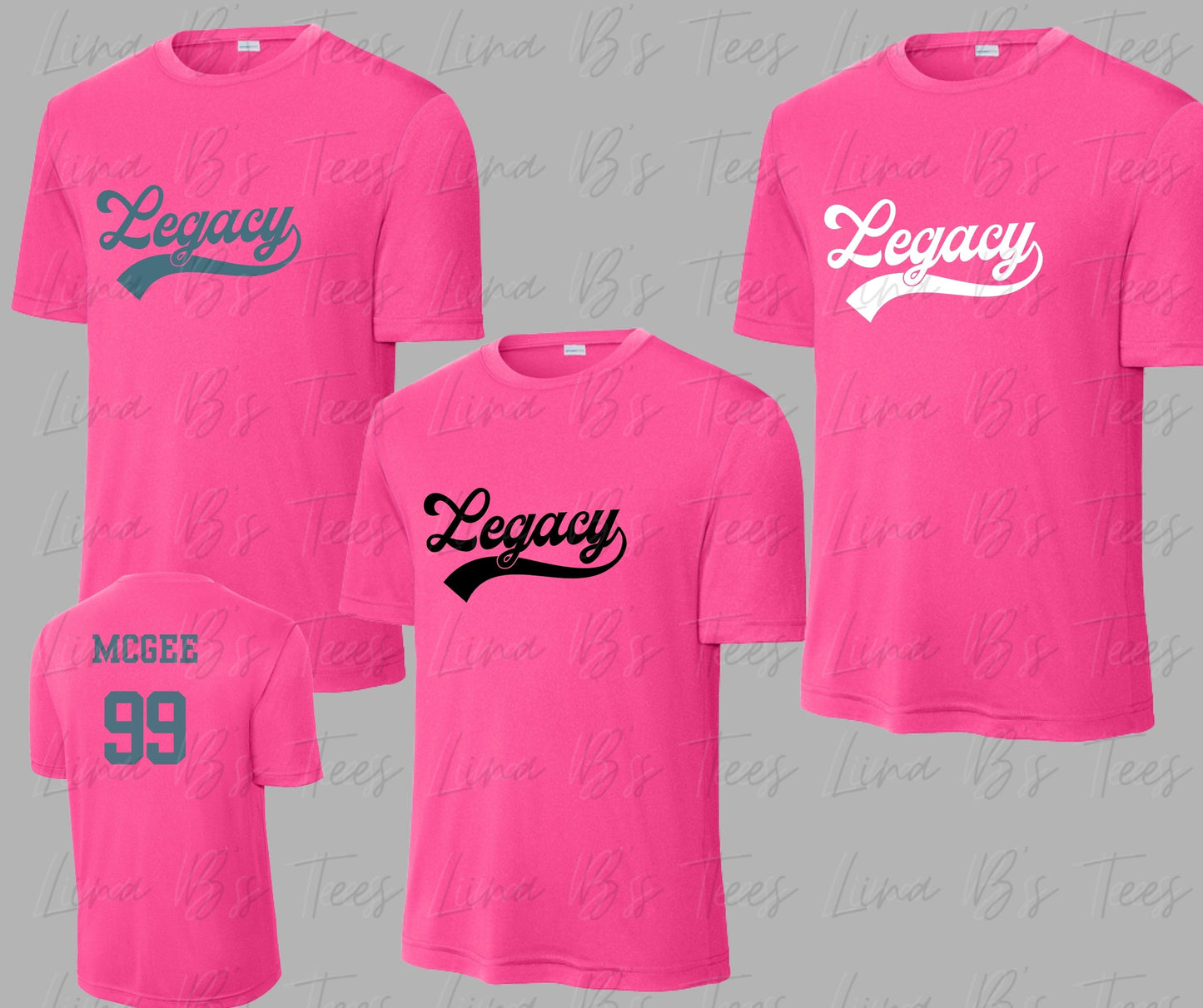 Legacy 10u -Legacy Script logo - Neon Pink