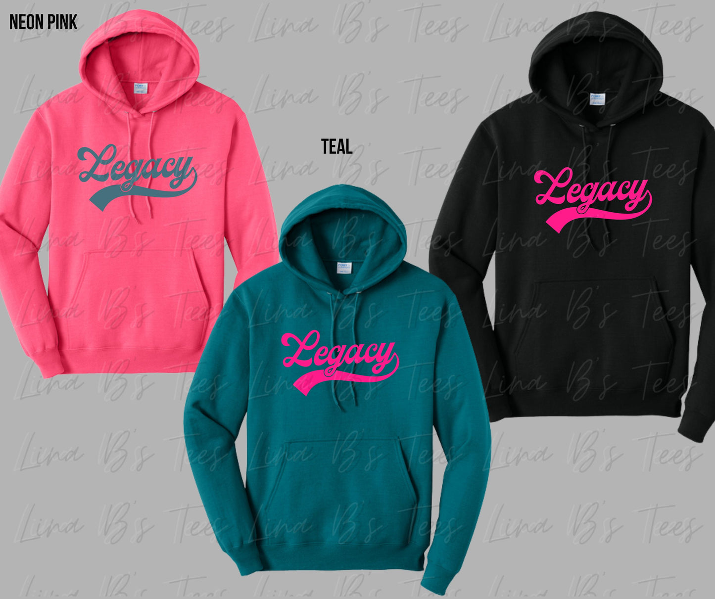 Legacy 10u -Legacy Script logo - Neon Pink
