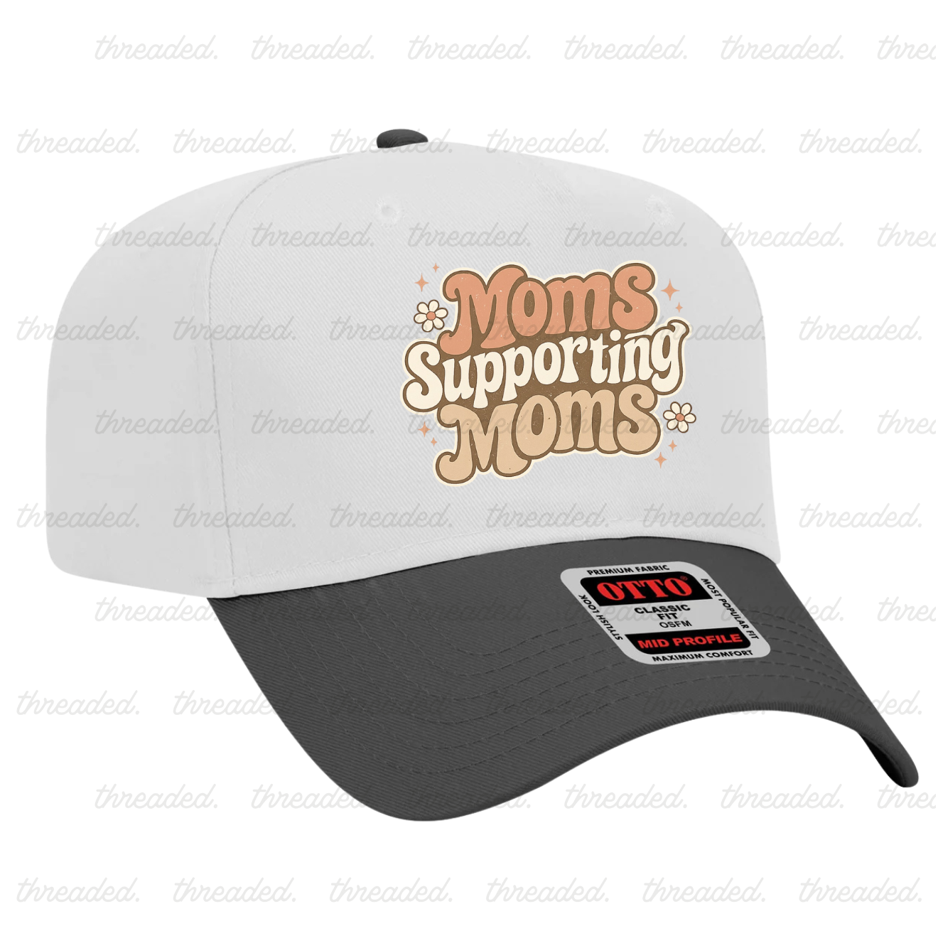 Moms supporting moms embroidered hats