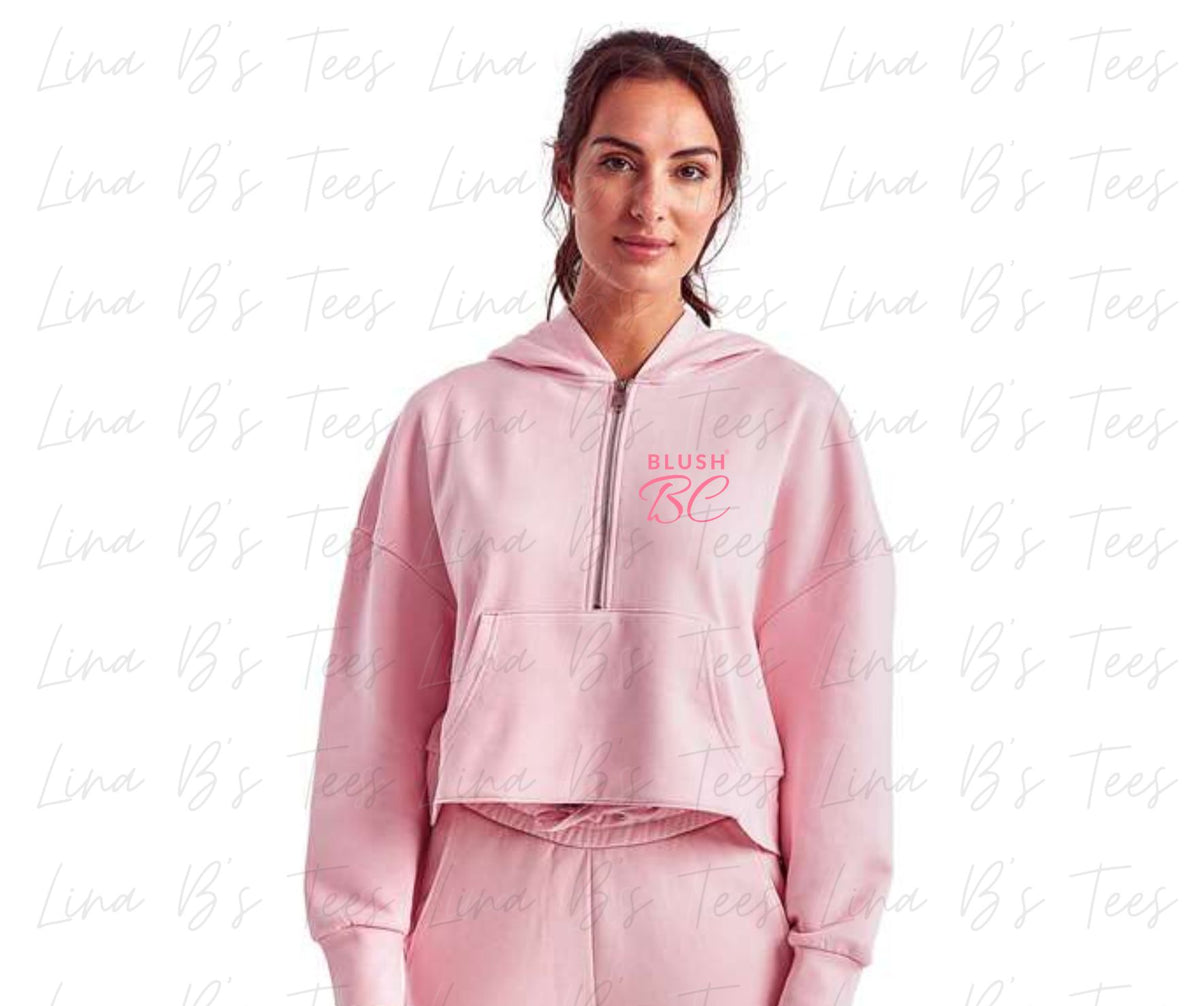Blush Hooded half zip