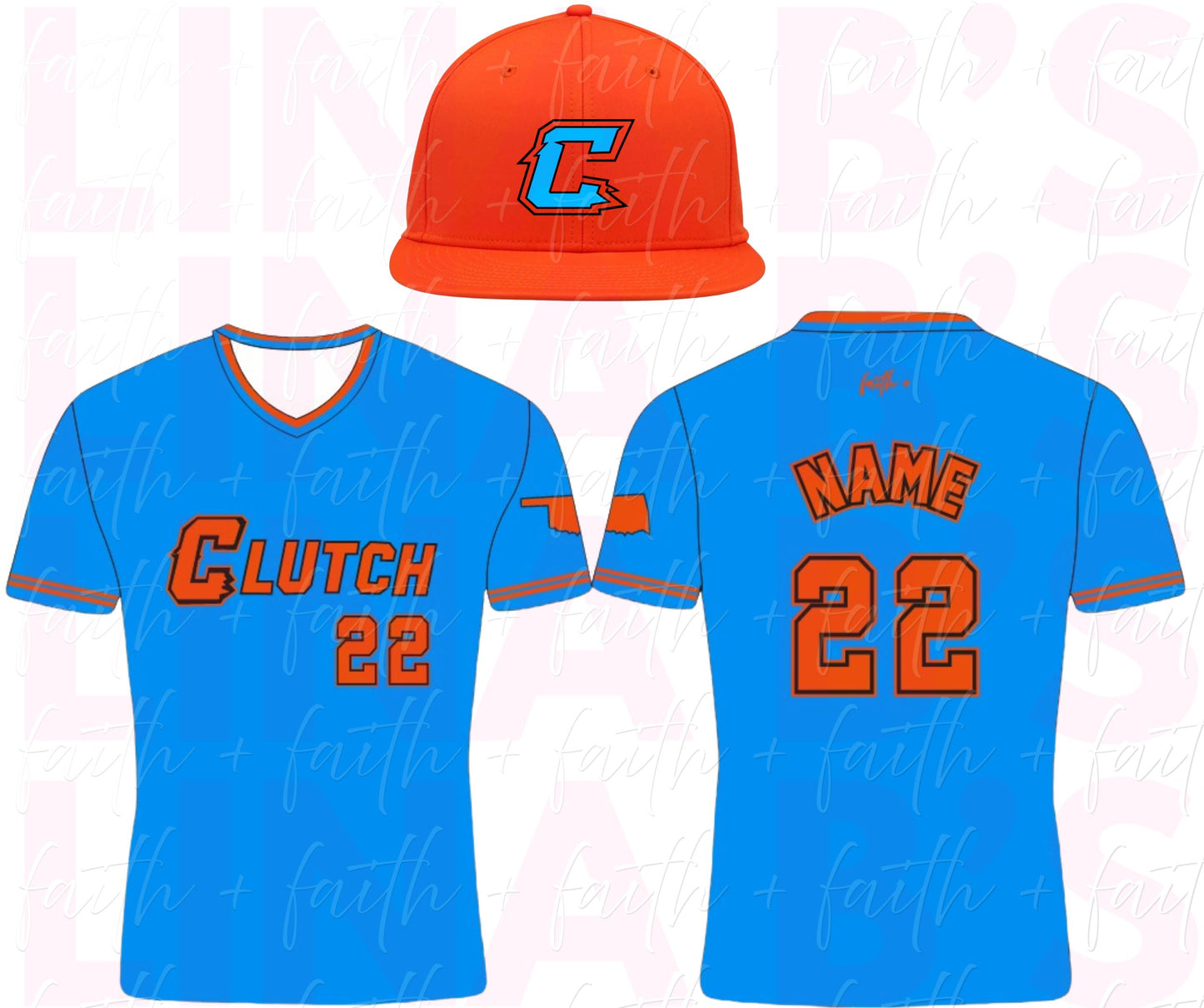 Faith+ Clutch Blue/Orange Jersey set