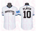 Faith+ Invictus full button up jersey- pinstripe