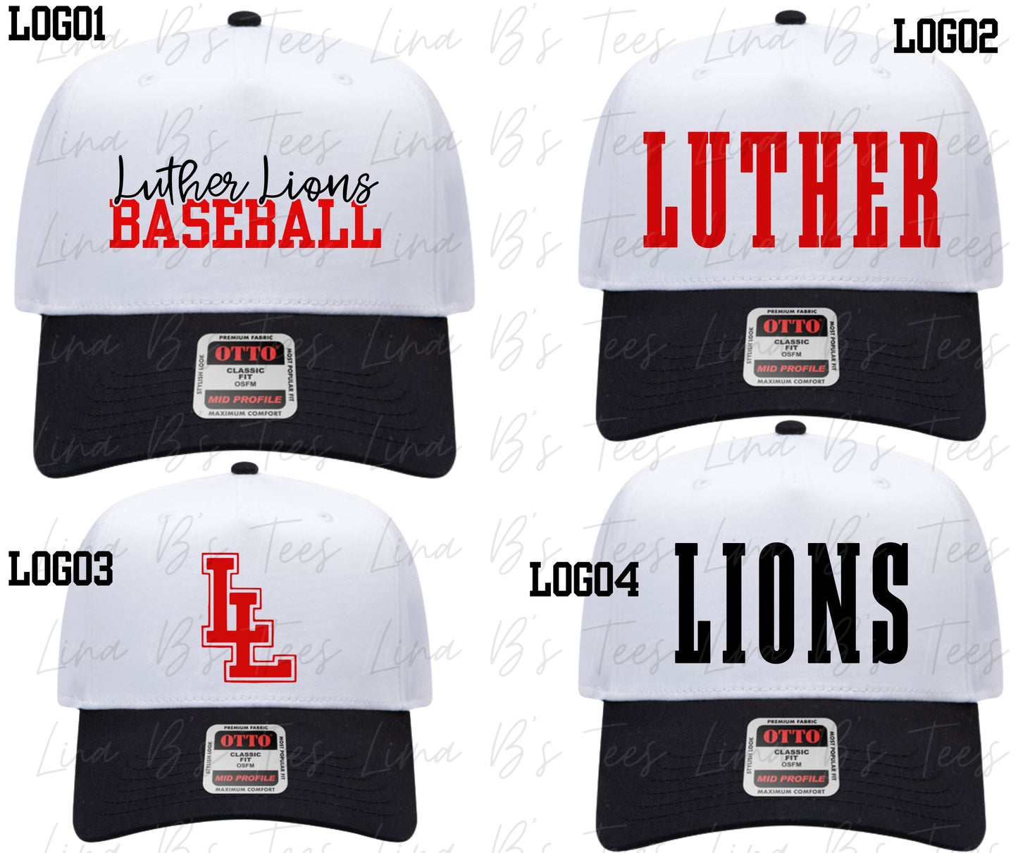 Luther Lion 10U Baseball fan hats