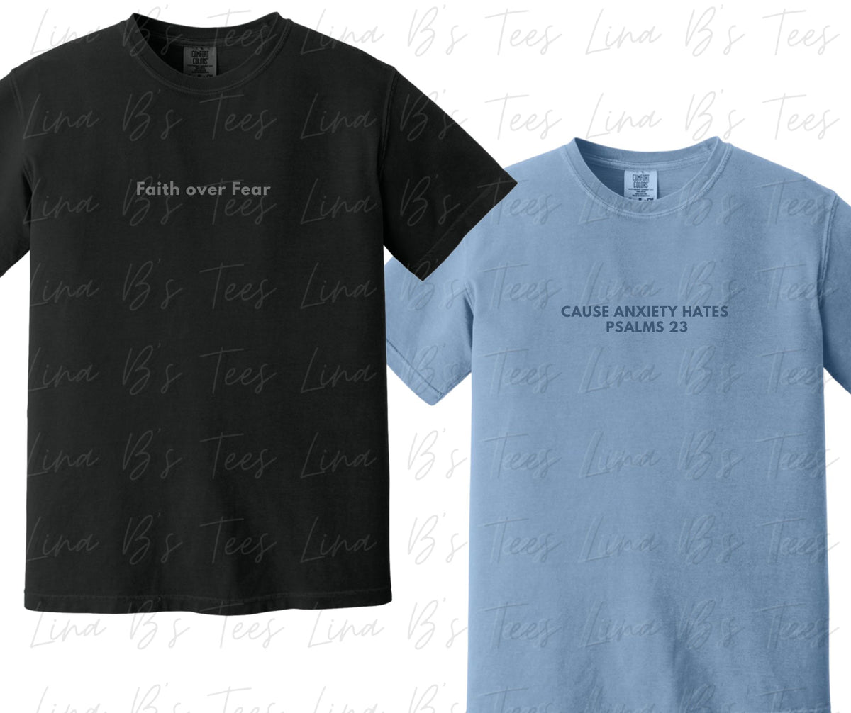 Religious comfort colors embroidered tee