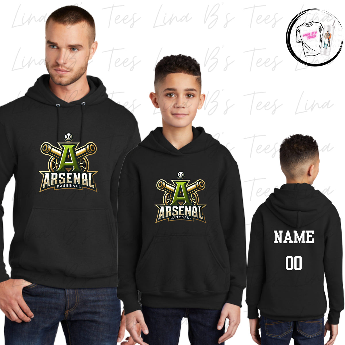 Arsenal Baseball 10U- Big Logo Hoodie
