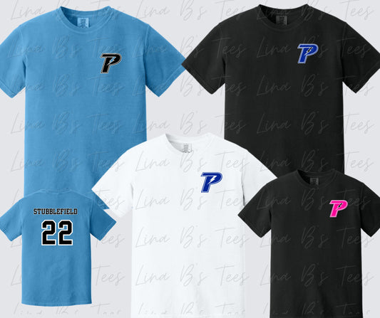 Piedmont Lightning- Small Logo Comfort Colors Shirt