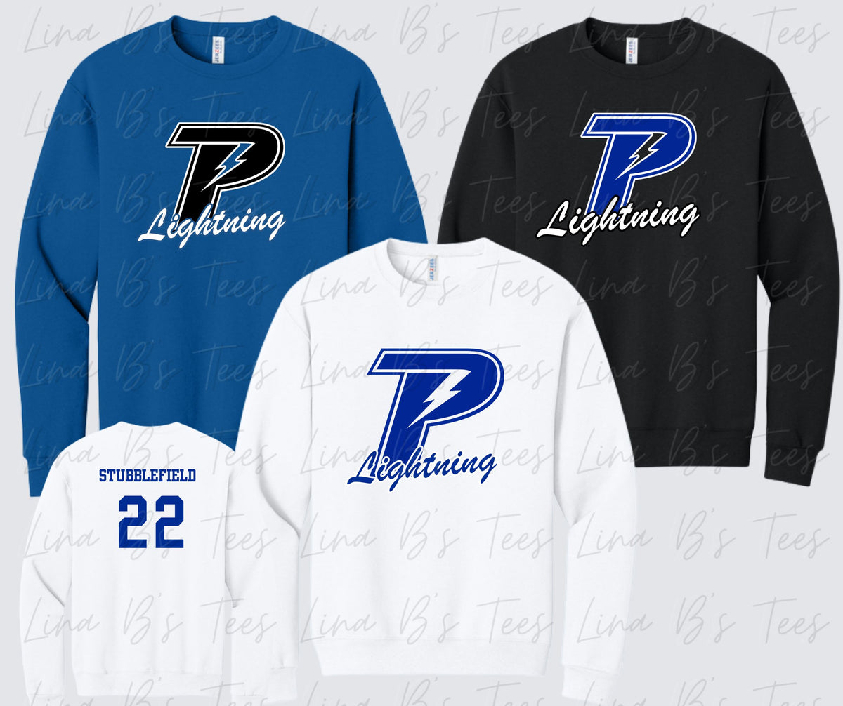 Piedmont Lightning Sweatshirt - Big Logo with script lightning
