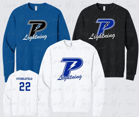 Piedmont Lightning Sweatshirt - Big Logo with script lightning