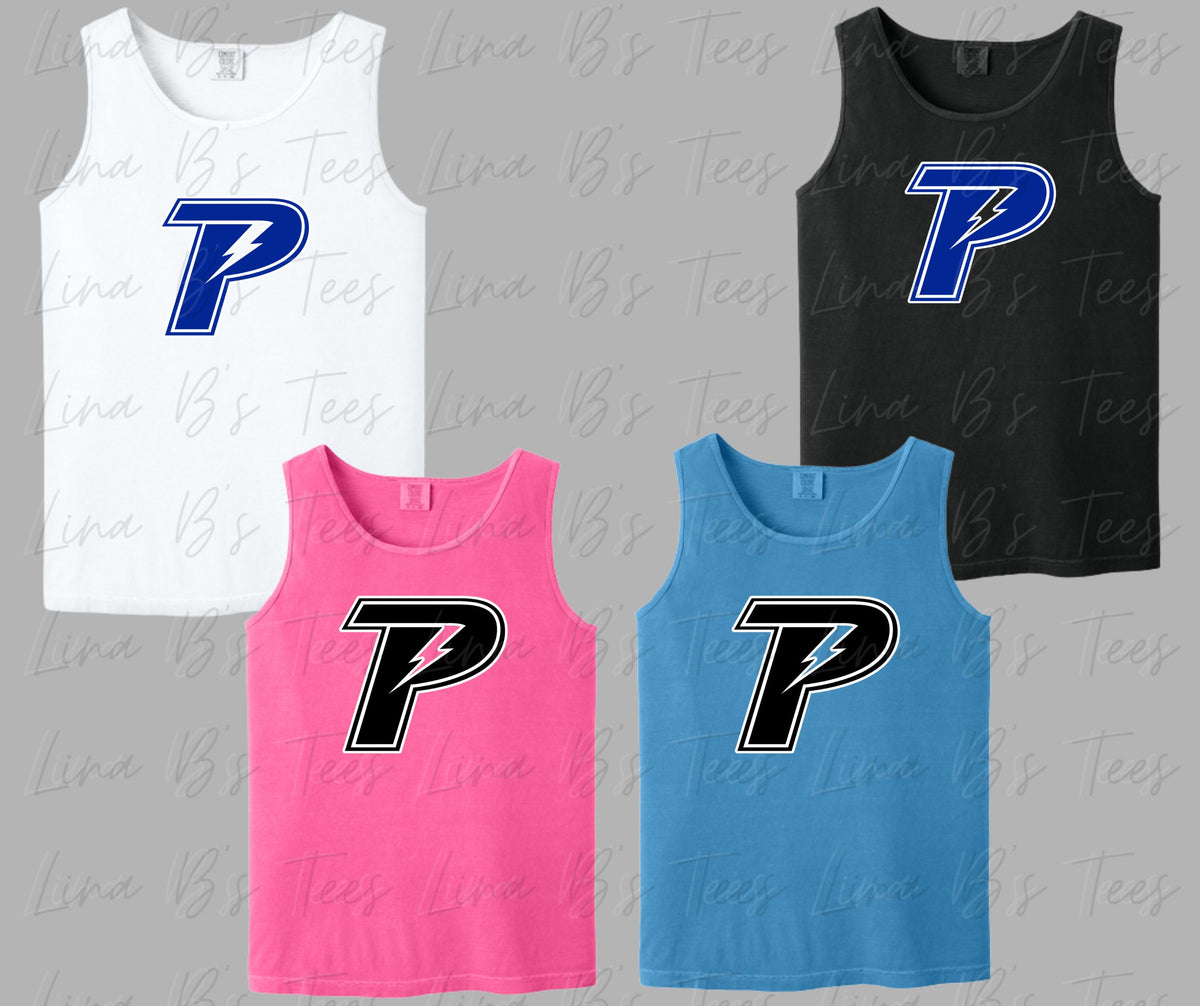 Piedmont Lightning- Big Logo Comfort colors Tank top