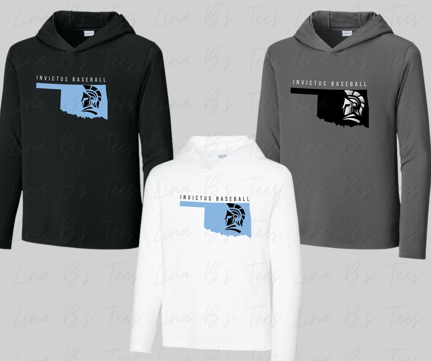 Invictus hooded long sleeve Oklahoma desing