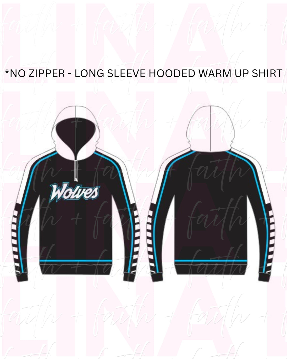 Faith+ Wolves Warm up hooded Long sleeve Shirt