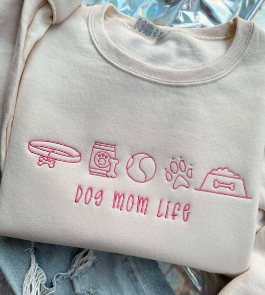 Dog mom Embroidered Sweatshirt