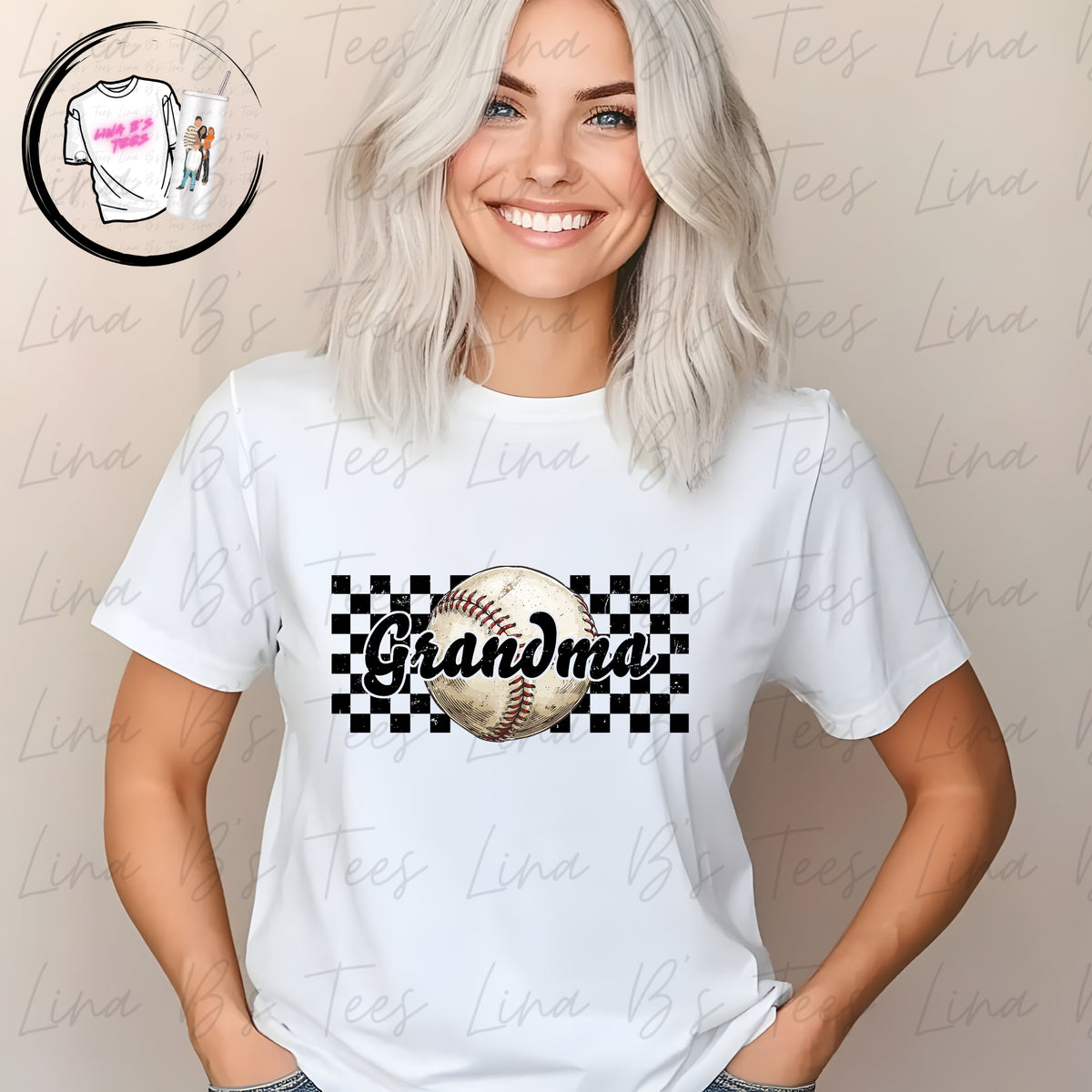 Checkered Grandma Baseball
