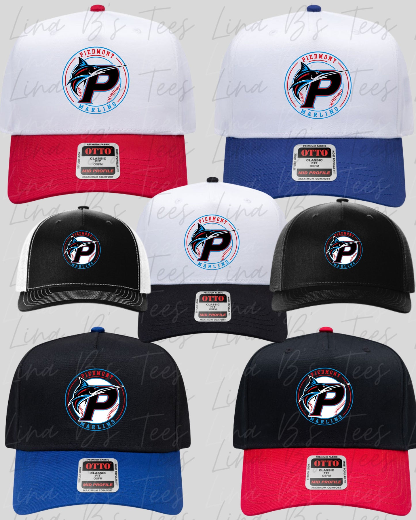 Piedmont Marlins circle Logo hat
