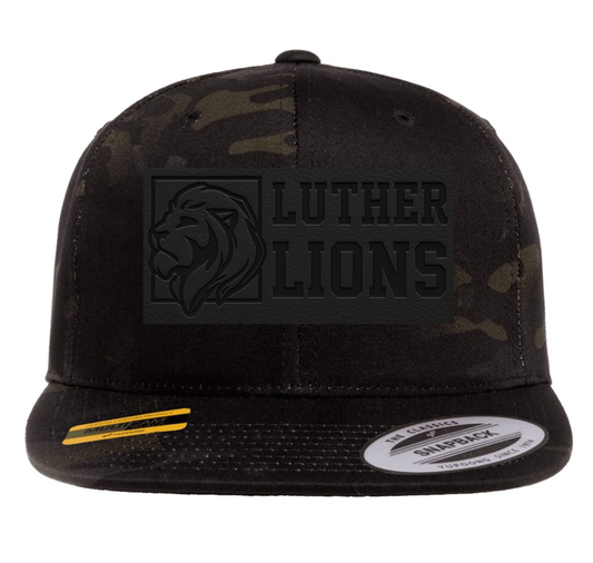 Luther Lion Multicam Black Camo Leather Patch hat