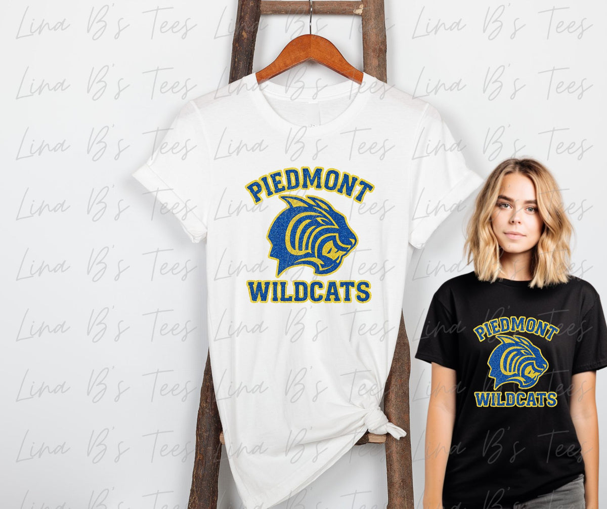 Piedmont- Classic logo with faux glitter design