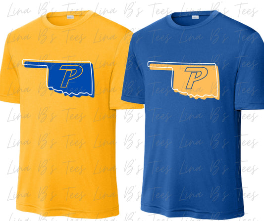 Piedmont- Colored Oklahoma state with P