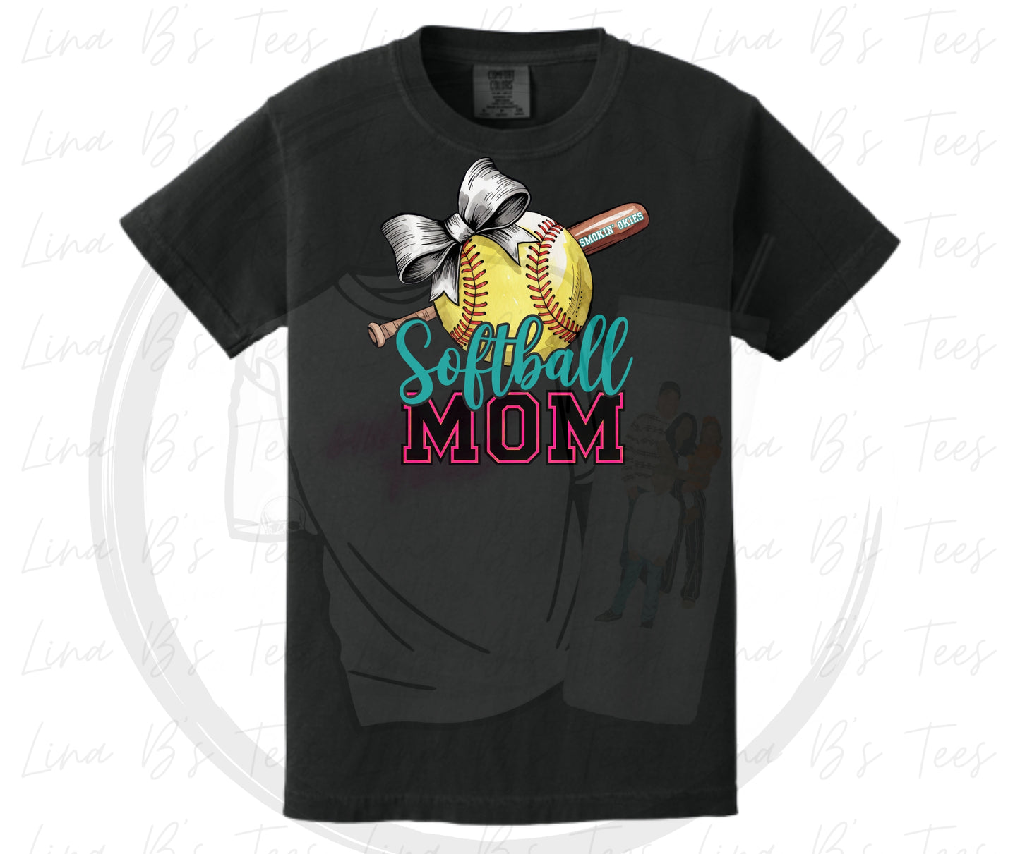 Smokin Okies- softball mom bow design